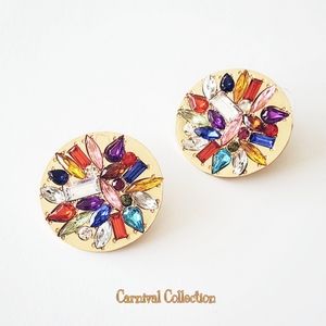 Festive Multicolor Round Earrings